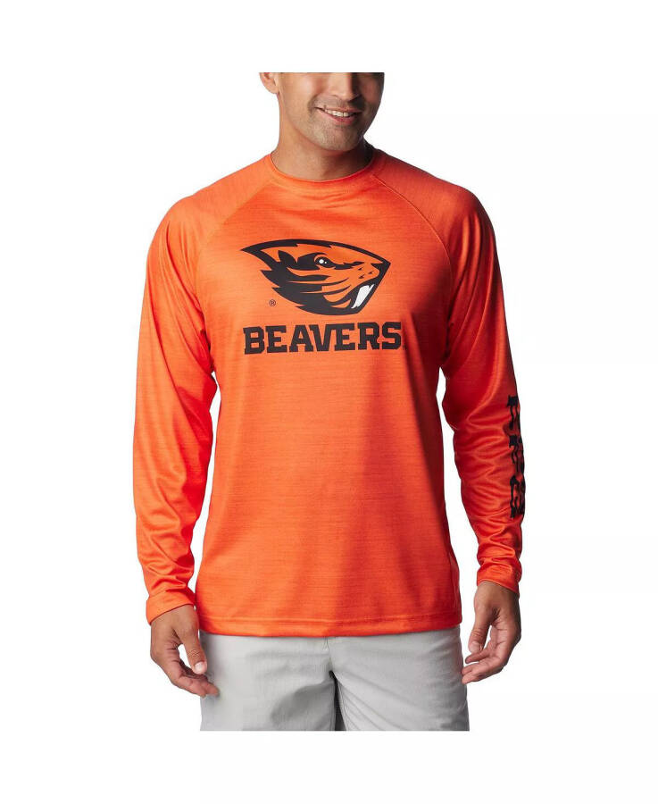 Men's Orange Oregon State Beavers PFG Terminal Tackle Omni-Shade Raglan Long Sleeve T-shirt Orange - 1