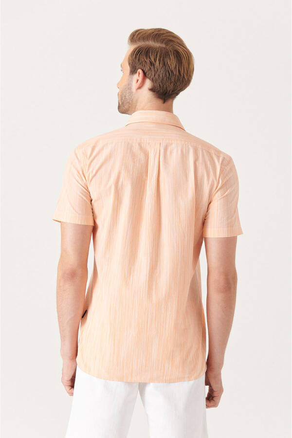 Men's Orange Wrinkled Short Sleeve Shirt A21y2034 - 9