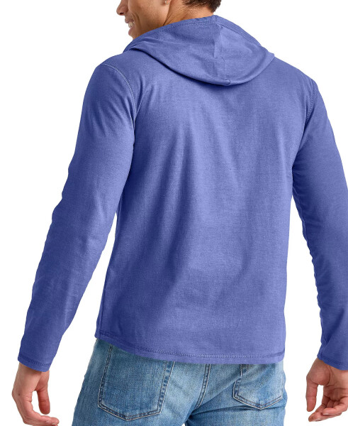 Men's Originals Cotton Henley Hooded Sweatshirt Deep Forte Blue - 2