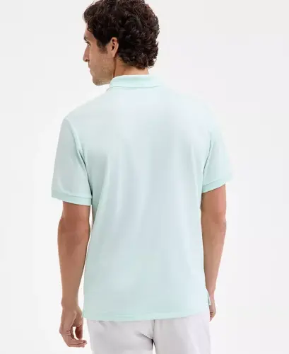 Men's Ottoman Short Sleeve Textured Quarter-Zip Polo Shirt, Exclusively at Modazone - Buttermint - ALFANI (1)