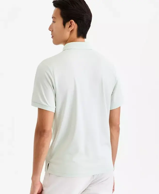 Men's Ottoman Short Sleeve Textured Quarter-Zip Polo Shirt, Exclusively at Modazone - Frosty Mint - 2