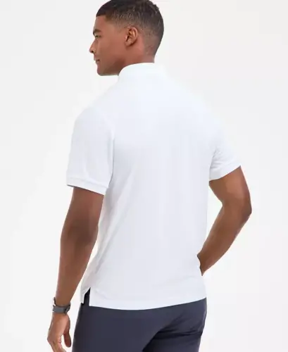 Men's Ottoman Short Sleeve Textured Quarter-Zip Polo Shirt, Exclusively at Modazone - Washed White - ALFANI (1)