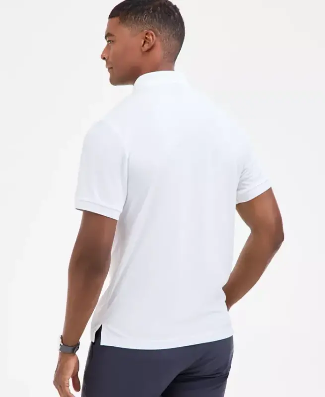 Men's Ottoman Short Sleeve Textured Quarter-Zip Polo Shirt, Exclusively at Modazone - Washed White - 2