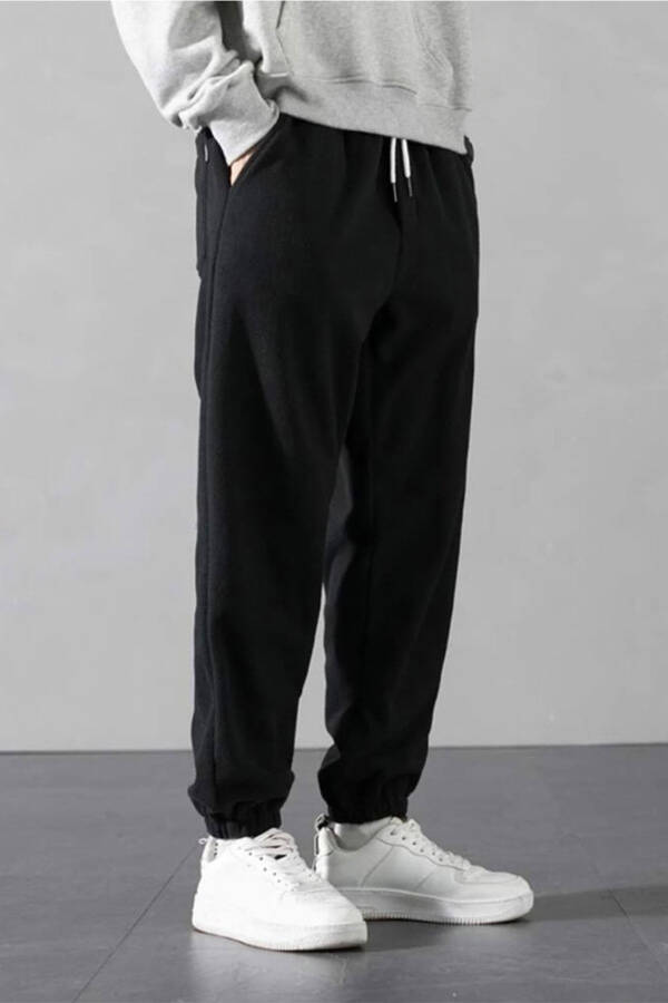 Men's Oversize Black Fleece Sweatpants - 3