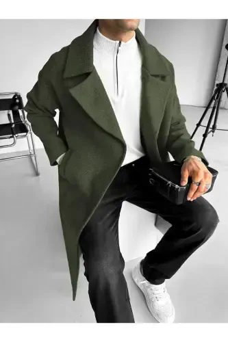 Men's Oversize Wool Coat Khaki-Khaki - 1