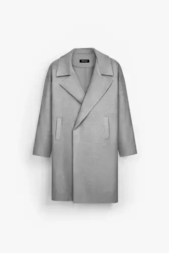 Men's Oversized Grey Cashmere Coat - 1