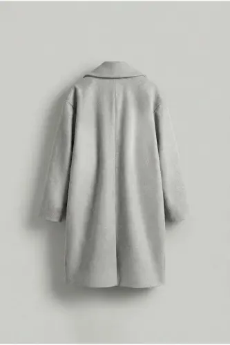 Men's Oversized Grey Cashmere Coat - 7