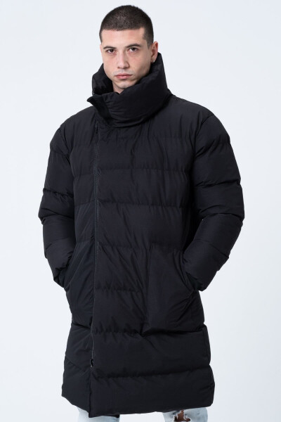 Men's Oversized Long Waterproof Windproof Puffy Jacket Black - 4