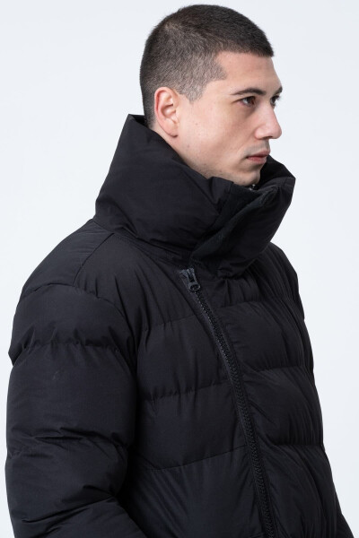 Men's Oversized Long Waterproof Windproof Puffy Jacket Black - 6