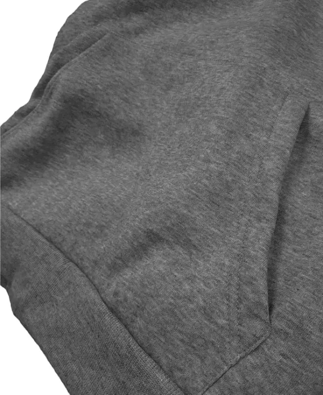 Men's Oversized Slim-Fit Fleece-Lined Pullover Hoodie-Charcoal - 3