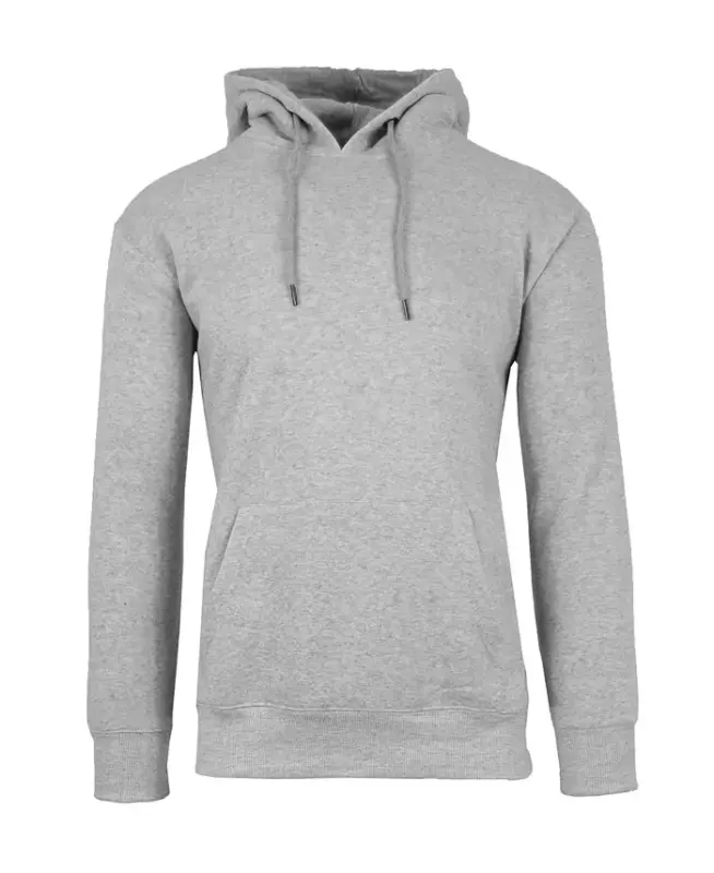 Men's Oversized Slim-Fit Fleece-Lined Pullover Hoodie-Gray - 1
