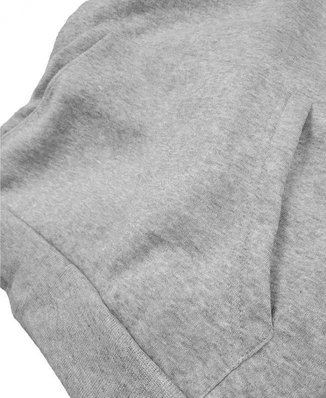 Men's Oversized Slim-Fit Fleece-Lined Pullover Hoodie-Gray - 3