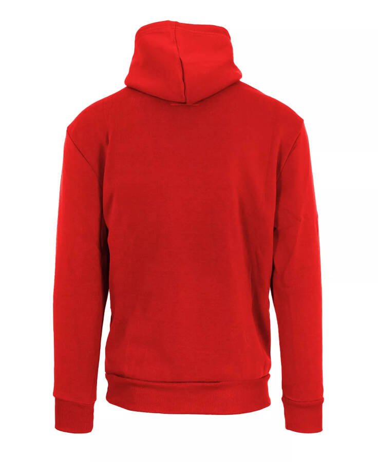 Men's Oversized Slim-Fit Fleece-Lined Pullover Hoodie Red - 2