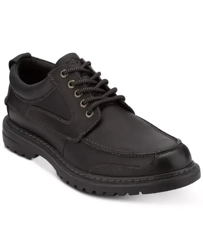 Men's Overton Moc-Toe Leather Oxfords - Black - 1