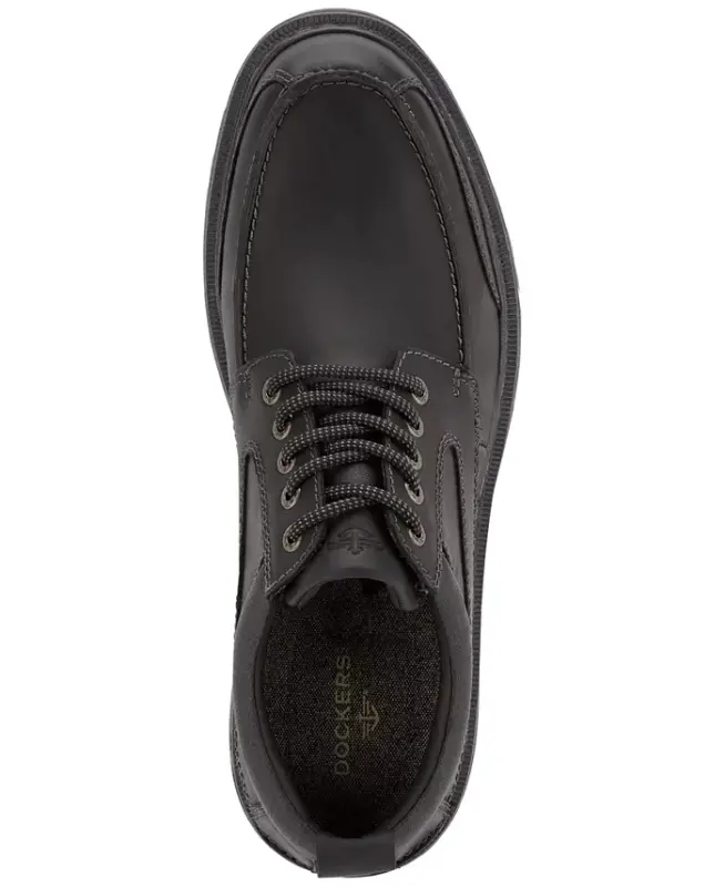 Men's Overton Moc-Toe Leather Oxfords - Black - 4