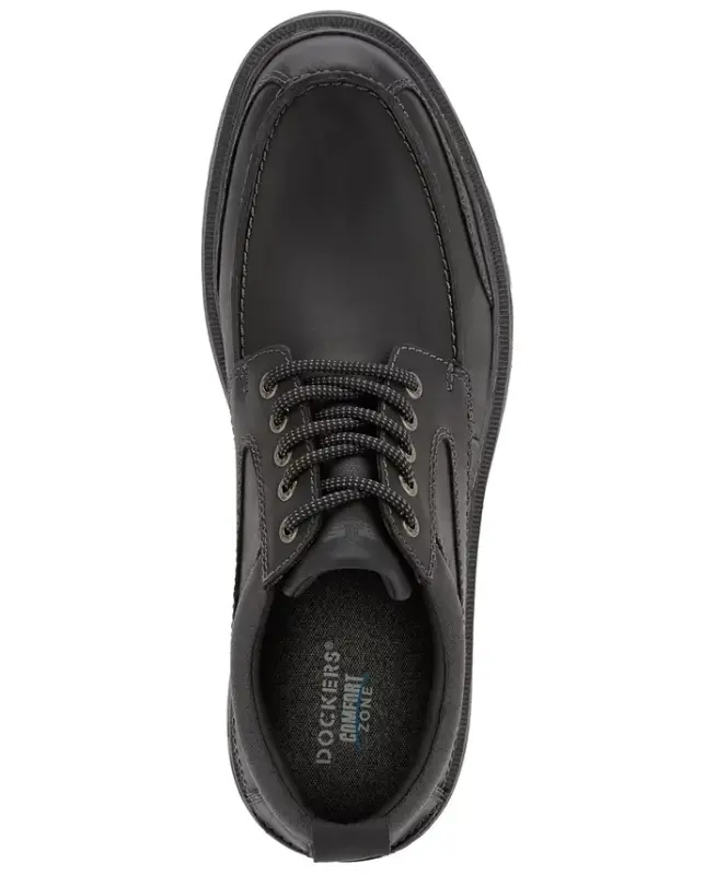Men's Overton Moc-Toe Leather Oxfords - Black - 3