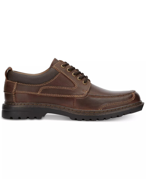 Men's Overton Moc-Toe Leather Oxfords Red Brown - 2