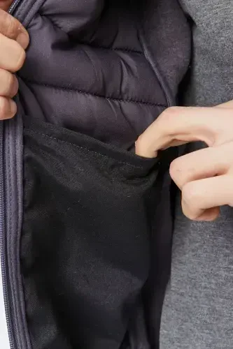 Men's Padded Vest Water and Windproof Ray Pattern Smoke-Smoke - 1