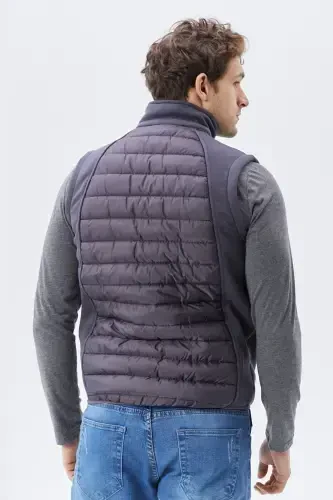 Men's Padded Vest Water and Windproof Ray Pattern Smoke-Smoke - 3