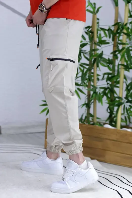 Men's Parachute Fabric Cargo Jogger Pants 1 - 7