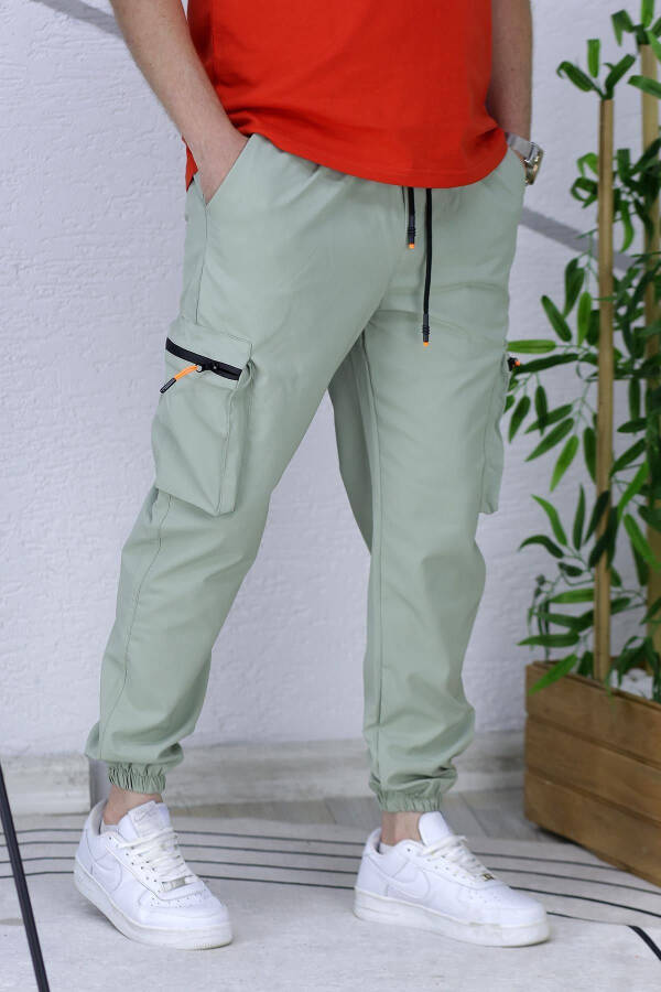 Men's Parachute Fabric Cargo Jogger Pants - 3