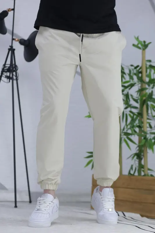 Men's Parachute Jogger Pants11-Beige - 5