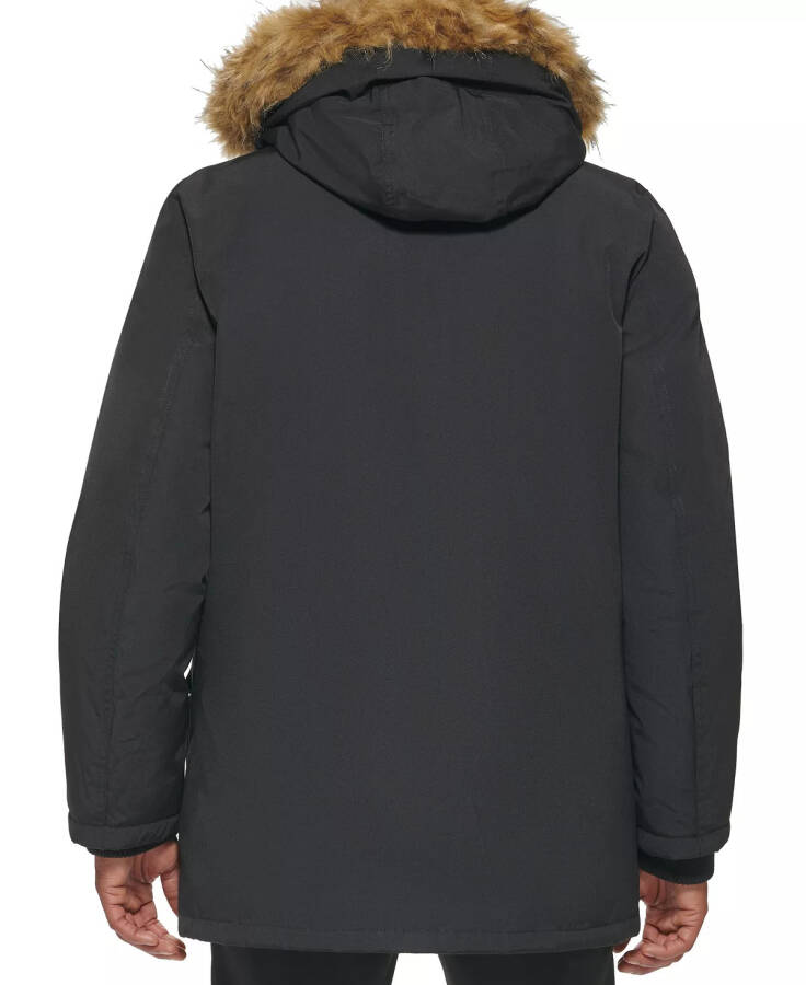 Men's Parka with a Faux Fur-Hood Jacket, Created for Modazone Black - 2