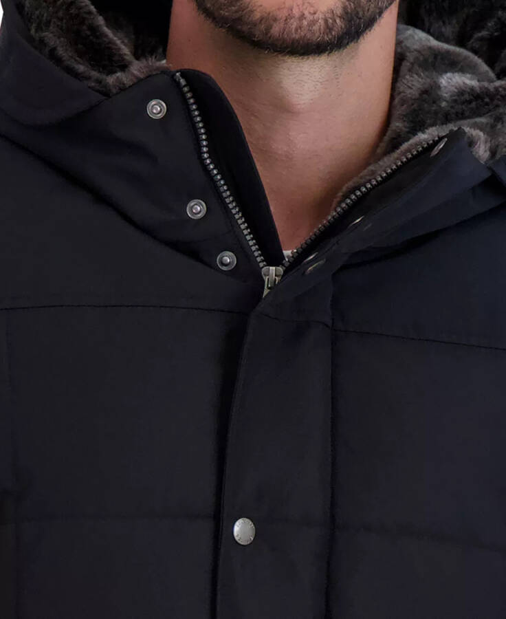 Men's Parka with Fleece-Lined Hood Black - 5