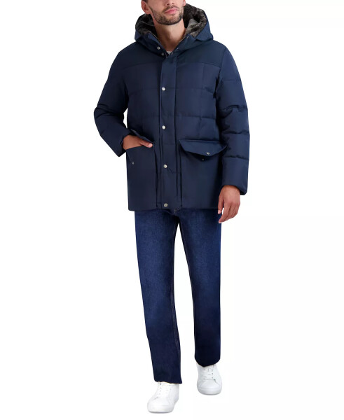 Men's Parka with Fleece-Lined Hood Navy - 3