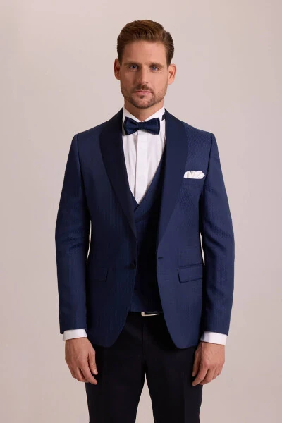 Men's Parliament Slim Fit Shawl Collar Waistcoat Groom Suit - 5