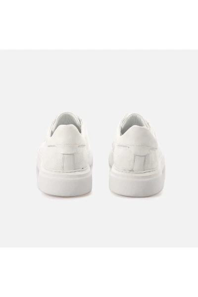 Men's Patent Leather Eva Sole White Casual Shoe-B - 4