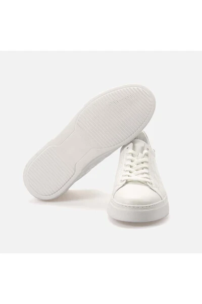 Men's Patent Leather Eva Sole White Casual Shoe-B - 5