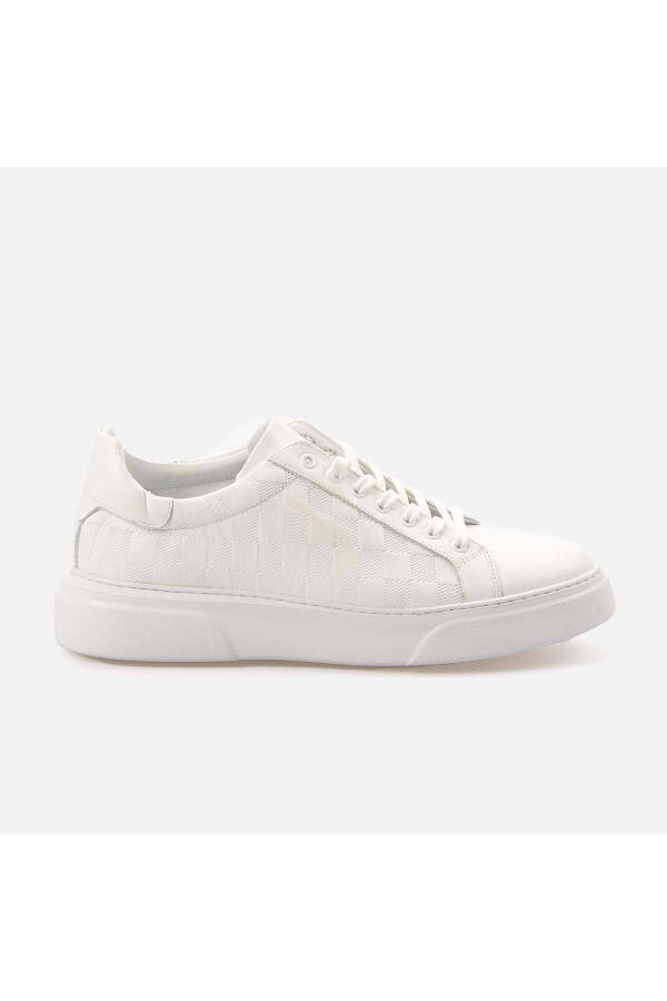 Men's Patent Leather Eva Sole White Casual Shoes - 1