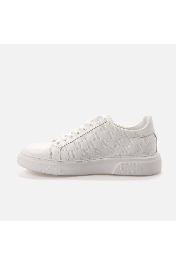 Men's Patent Leather Eva Sole White Casual Shoes - 2