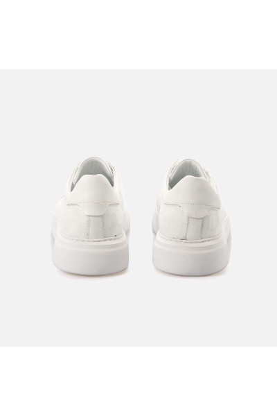 Men's Patent Leather Eva Sole White Casual Shoes - 4