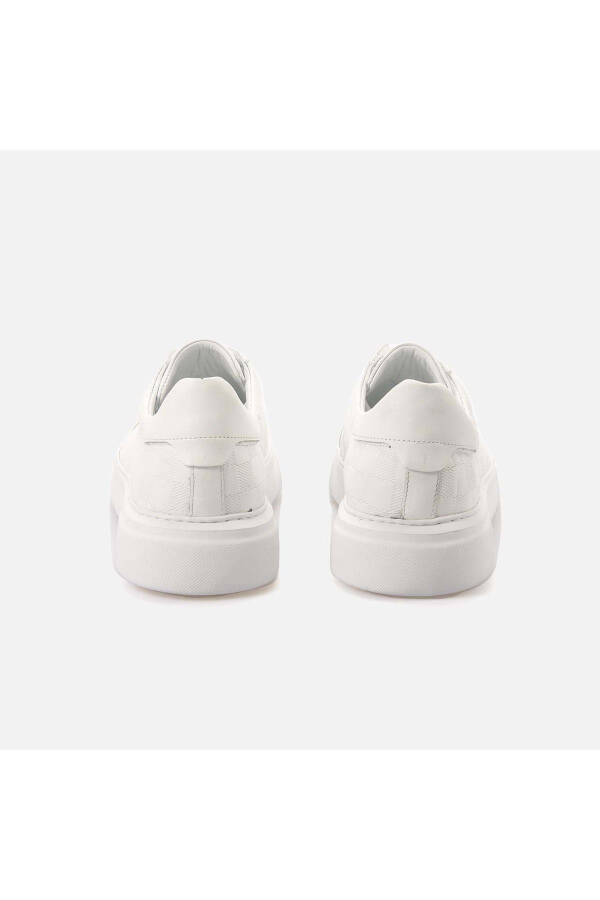 Men's Patent Leather Eva Sole White Casual Shoes - 4
