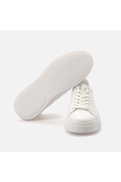 Men's Patent Leather Eva Sole White Casual Shoes - 5
