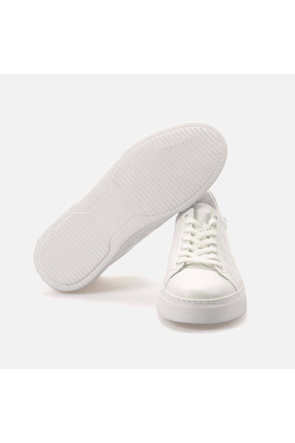 Men's Patent Leather Eva Sole White Casual Shoes - 5