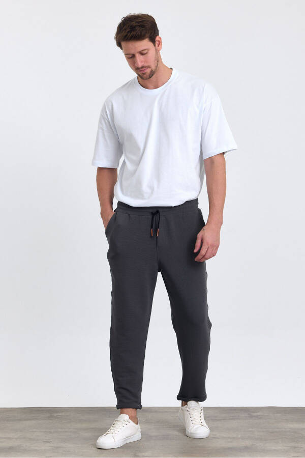 Men's Patterned Cotton Jogger Pants with Back Pockets, Elastic Waistband and Drawstring FUME - 7