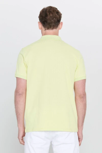 Men's Peanut Green Slim Fit Narrow Cut Polo Neck Printed Cotton T-shirt - 6