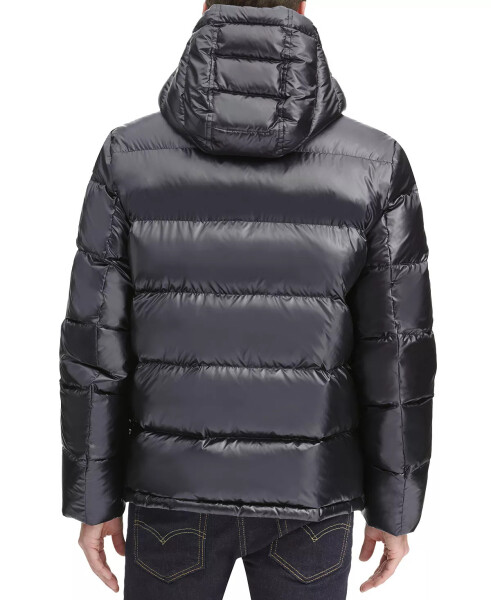 Men's Pearlized Performance Hooded Puffer Coat Black - 3