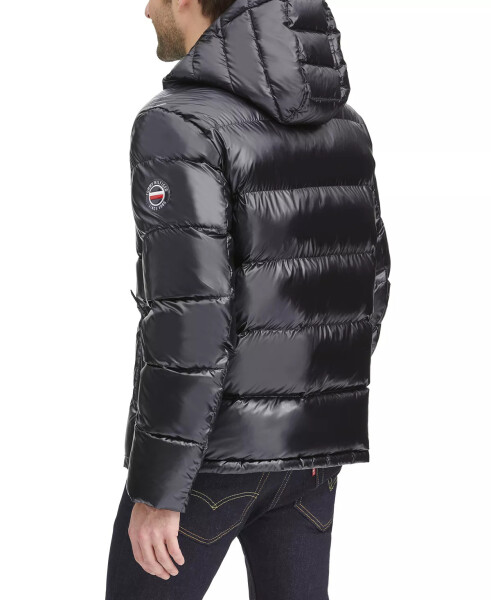 Men's Pearlized Performance Hooded Puffer Coat Black - 5