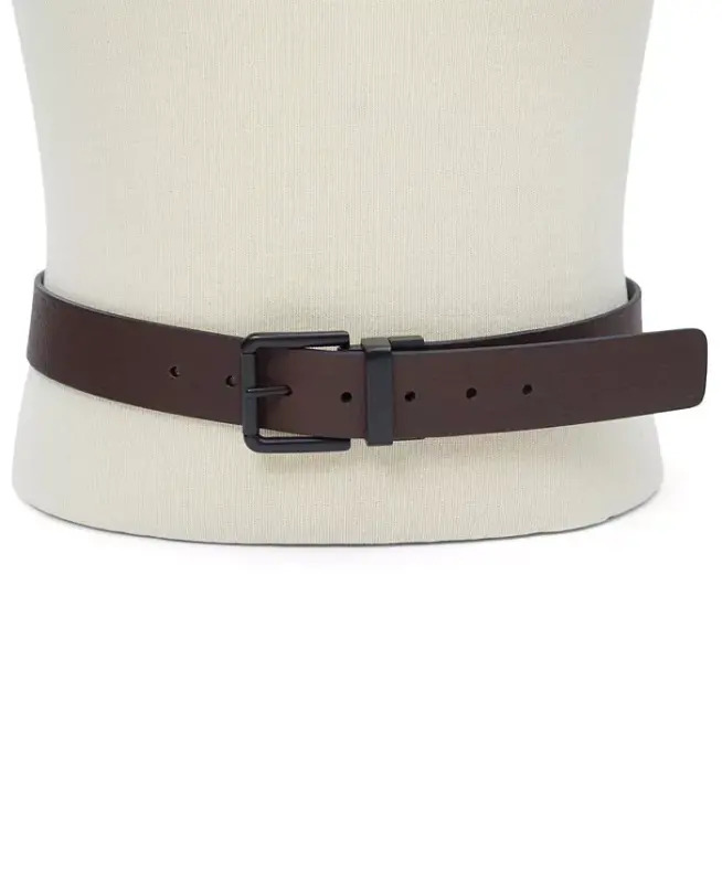 Men's Pebble Grain Reversible Jean Belt - Brown, Olive - 5