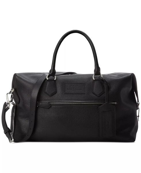 Men's Pebbled Leather Duffel Black - 3