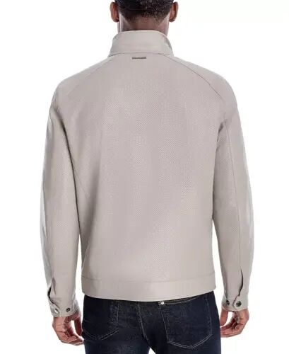 Men's Perforated Faux Leather Moto Jacket, Created for Modazone - 2