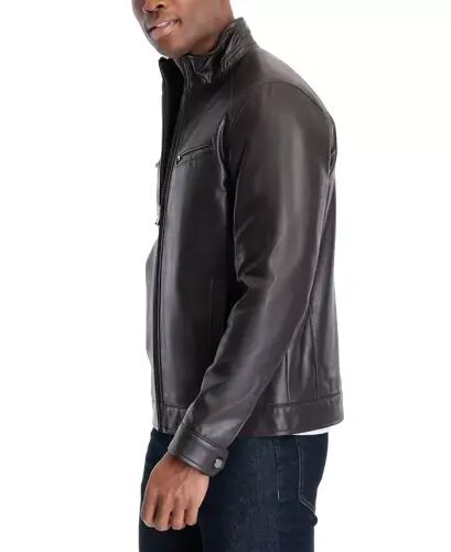 Men's Perforated Faux Leather Moto Jacket, Created for Modazone - 7