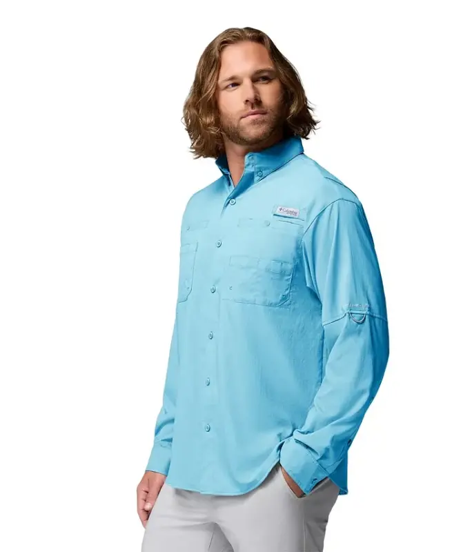 Men's Performance Fishing Gear Tamiami II Long-Sleeve Shirt - Vintage Blue - 3
