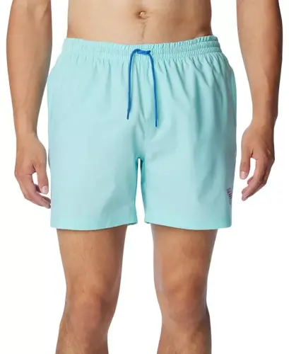 Men's Performance Rambler Logo Swim Trunks-Gulf Stream 