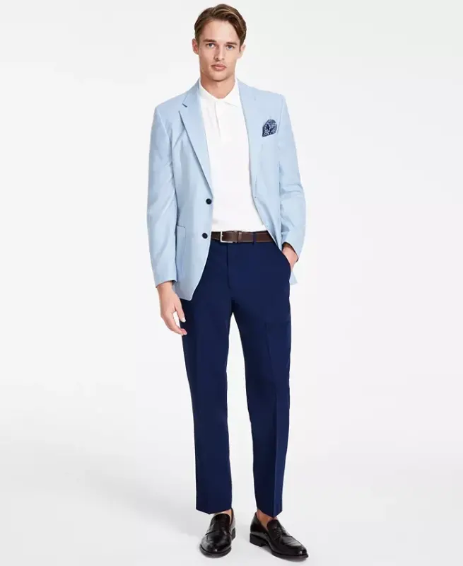 Men's Performance Stretch Modern-Fit Dress Pants-Blue - NAUTICA