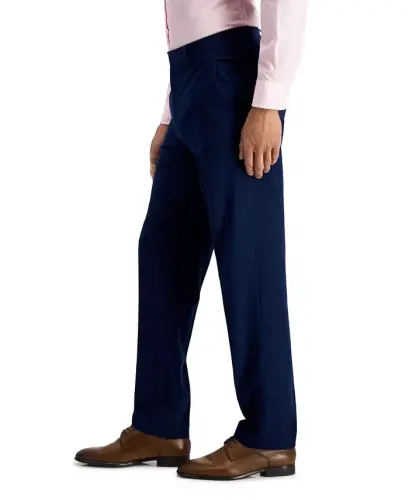 Men's Performance Stretch Modern-Fit Dress Pants-Blue - 8